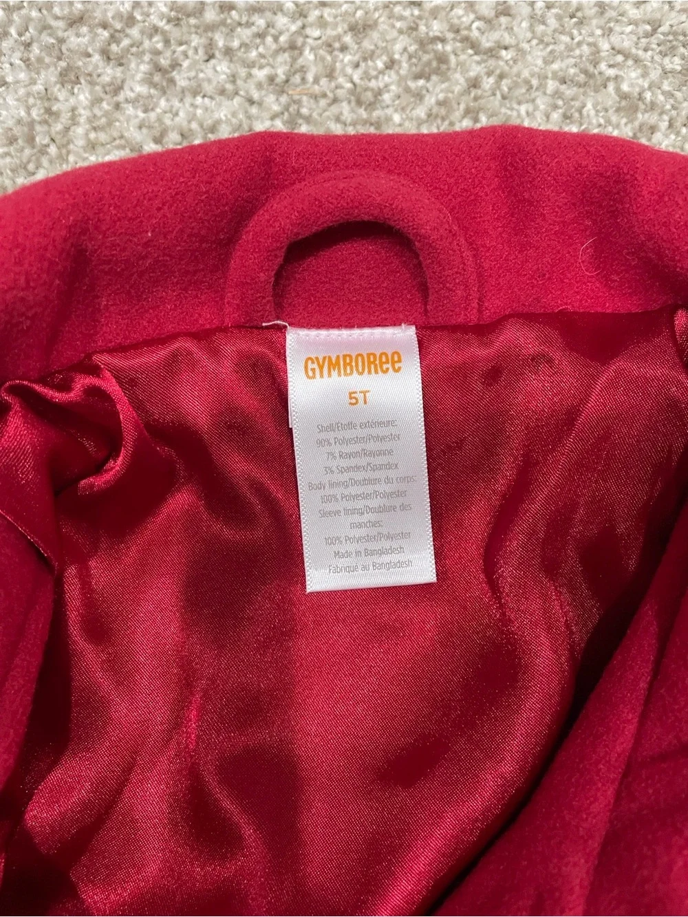 Gymboree Girls' Red Bow-Trim Pea Coat